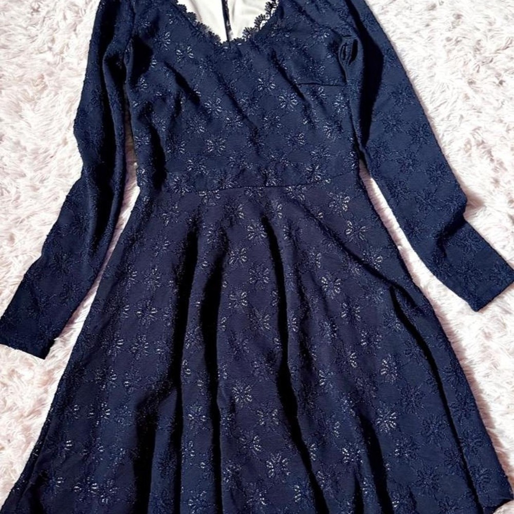 Whimsical Fairy Core‎ Lace Coquette Feminine Romantic Dress Juniors 3 Scalloped